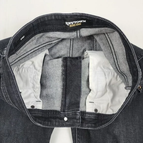 SOLD OUT Revtown Jeans Mens 34x32 Black Decade Sharp Straight Leg Denim - Picture 6 of 11